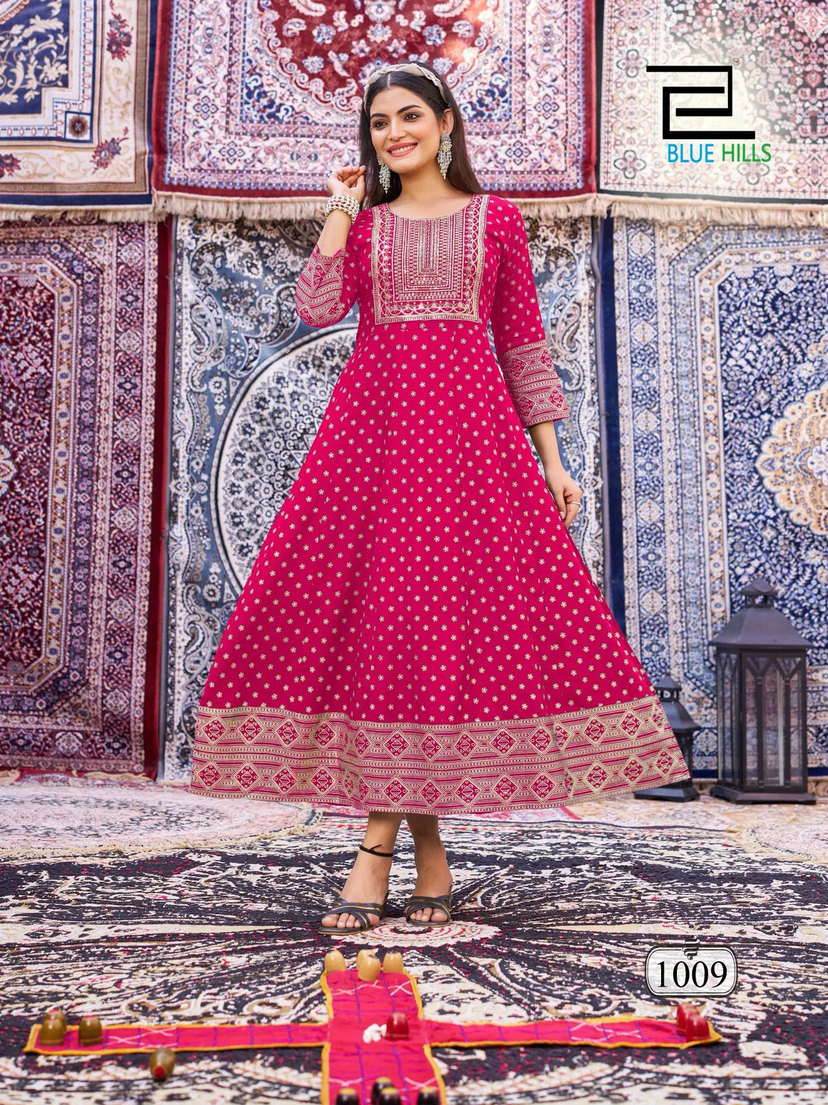 Butterfly By Blue Hills Rayon Anarkali Embroidery Long Kurti Online Wholesale